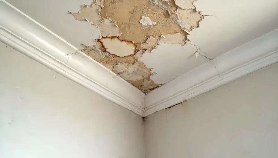 Ceiling leak water stain spreading in a Converse, TX home