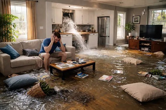Storm and flash flood water damage cleanup in a Converse, TX home